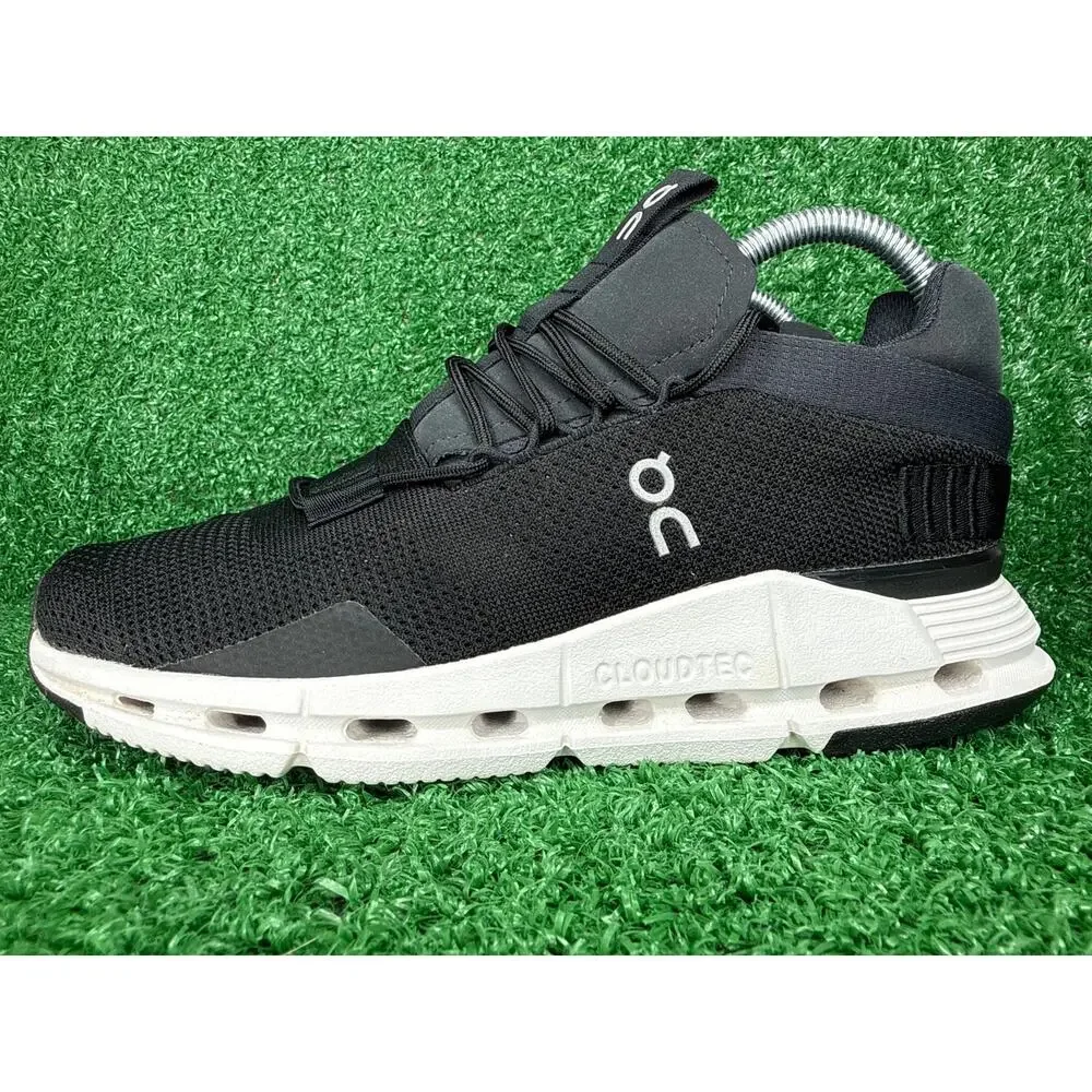 On Cloudnova Womens Size 6.5 Black White Athletic Running Walking Shoes Sneakers